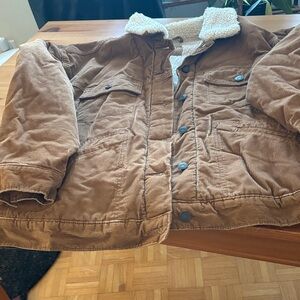 GAP Tan Corduroy Sherpa-Lined Jacket